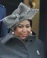 Aretha Franklin wearing her fierce hat at President Barack Obama's inauguration.