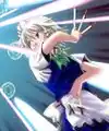 Sakuya Izayoi from Touhou, under fire.