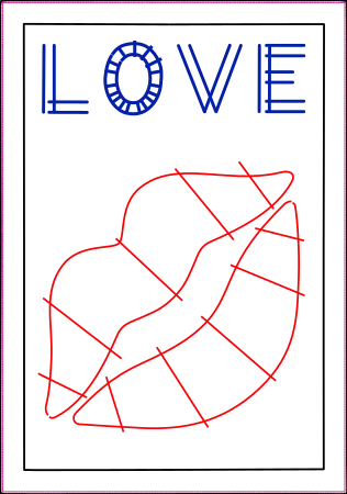Postage stamp with LOVE (4th version, download)