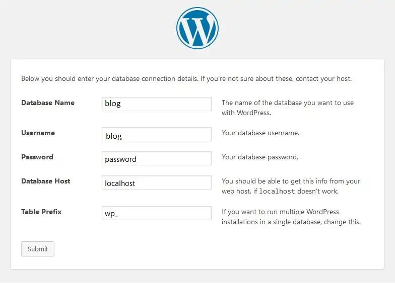 Wordpress' install script (v47)